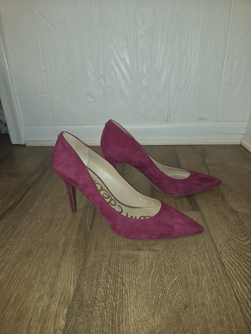 Sam Edelman Pink Suede Pointed-Toe Pumps - Picture 4 of 4